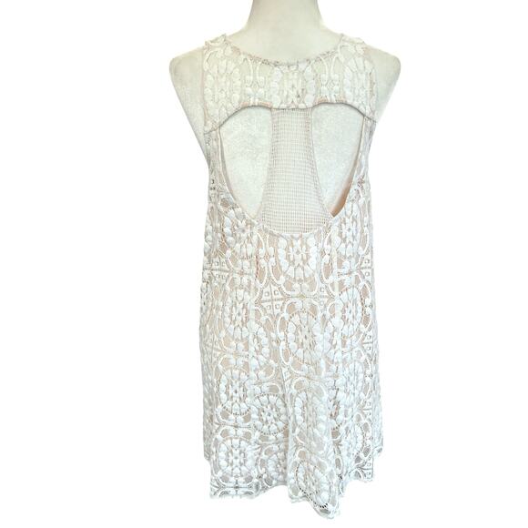 Free People Dress Womens Small Cream Lace‎ Boho Babydoll Coquette Cottage Core - Picture 2 of 12